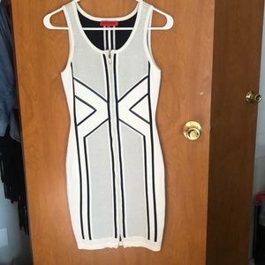 Sexy white and black bodycon dress